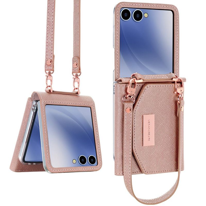 Hoesje Samsung Galaxy Z Flip 7 Portemonnee En Riem Bescherming Hoesje