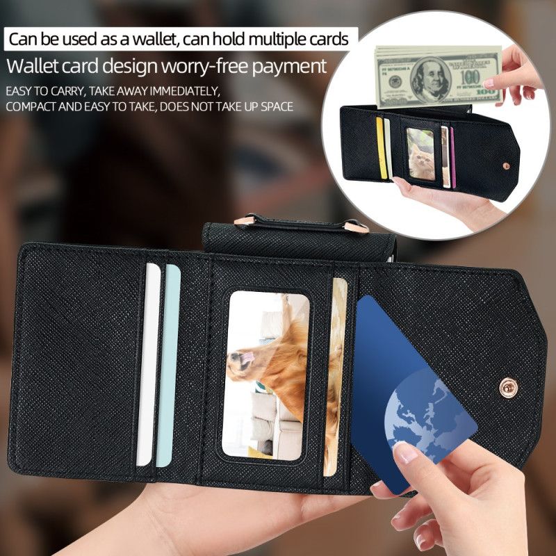 Hoesje Samsung Galaxy Z Flip 7 Portemonnee En Riem Bescherming Hoesje