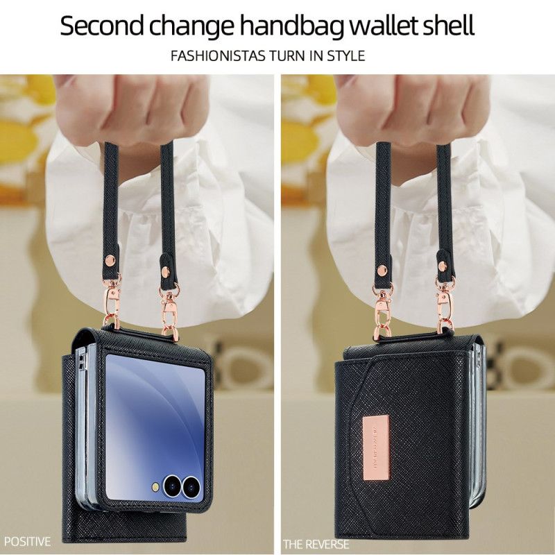 Hoesje Samsung Galaxy Z Flip 7 Portemonnee En Riem Bescherming Hoesje