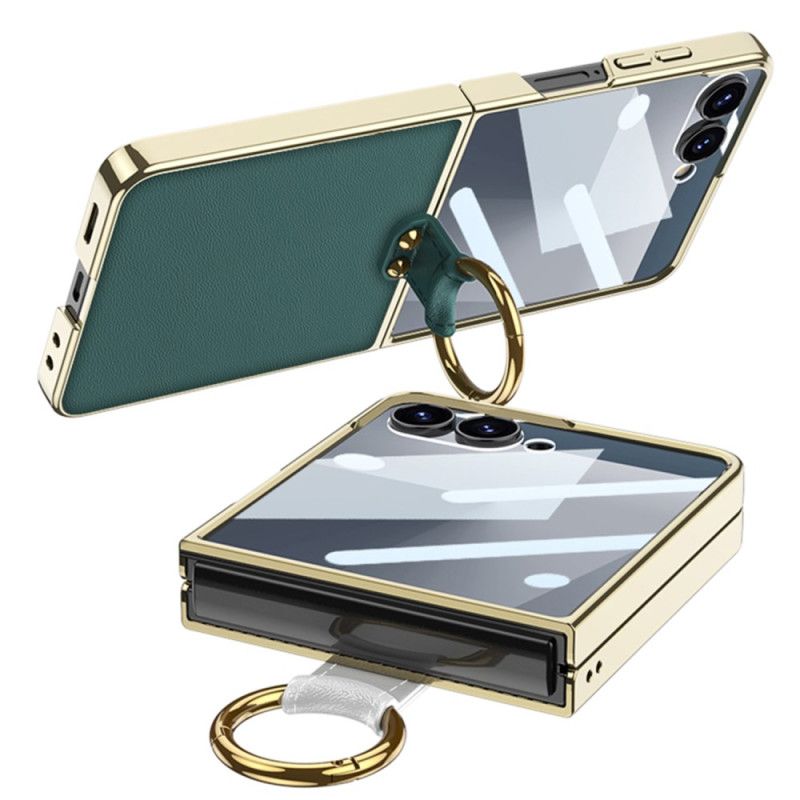 Hoesje Samsung Galaxy Z Flip 7 Ring Houder En Afneembare Schouderriem Bescherming Hoesje