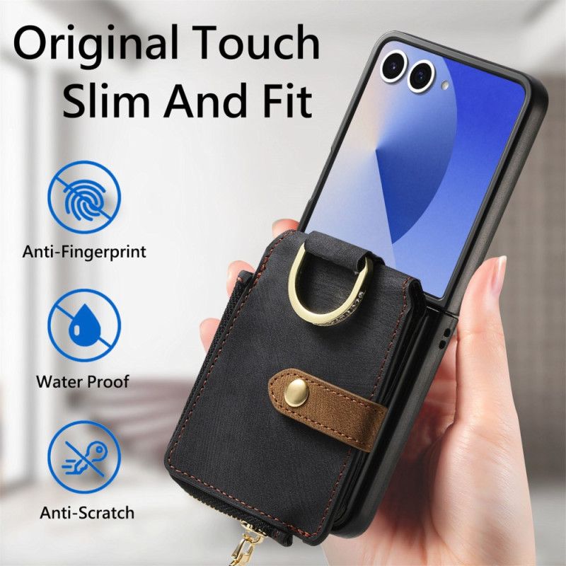 Hoesje Samsung Galaxy Z Flip 7 Vak Met Ritssluiting En Kaarthouder