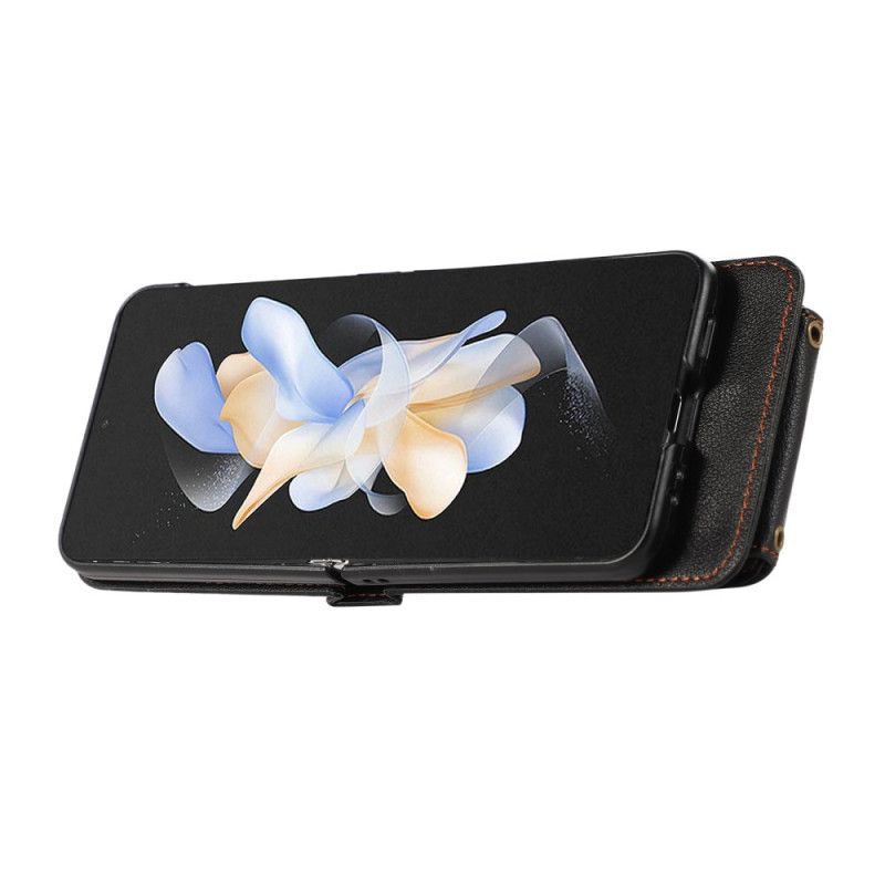 Hoesje Voor Samsung Galaxy Z Flip 7 Kaarthouder En Schouderband