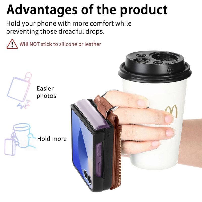 Hoesje Voor Samsung Galaxy Z Flip 7 Muntportemonnee En Ringhouder