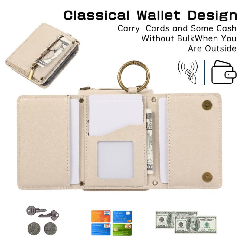 Hoesje Voor Samsung Galaxy Z Flip 7 Portemonnee En Schouderband