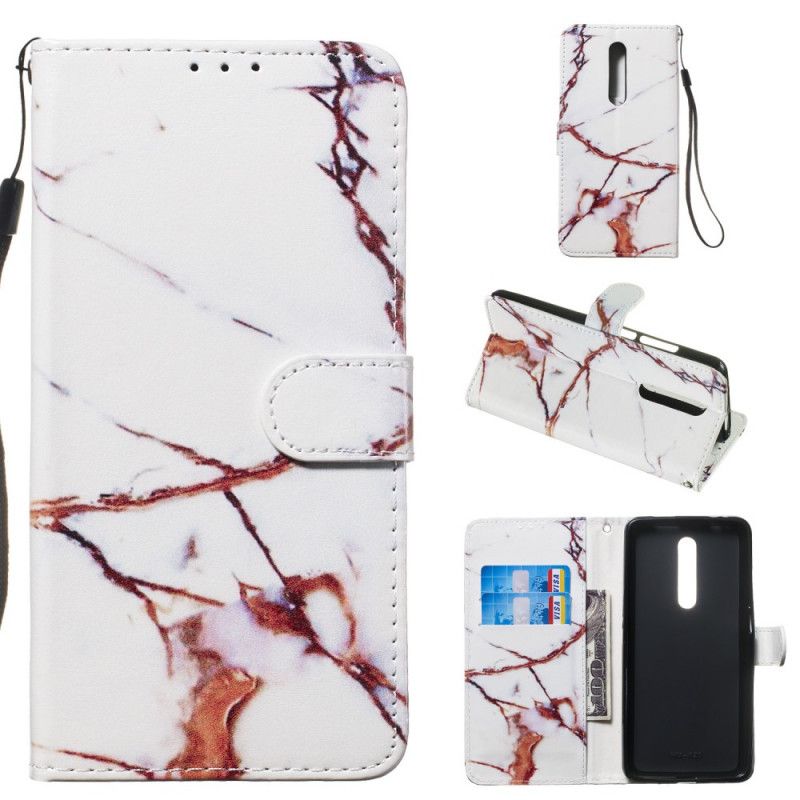 Cover Folio-hoesje Xiaomi Mi 9T / Mi 9T Pro Wit Telefoonhoesje Enkele Knikker