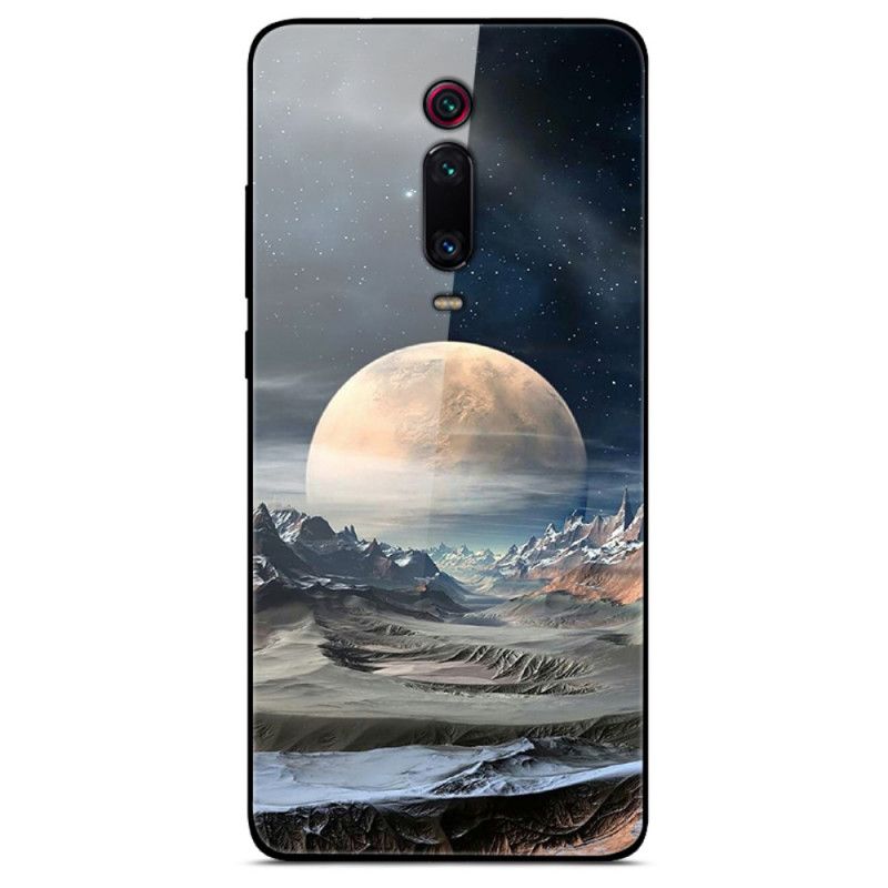 Hoesje voor Xiaomi Mi 9T / Mi 9T Pro Space Moon Gehard Glas