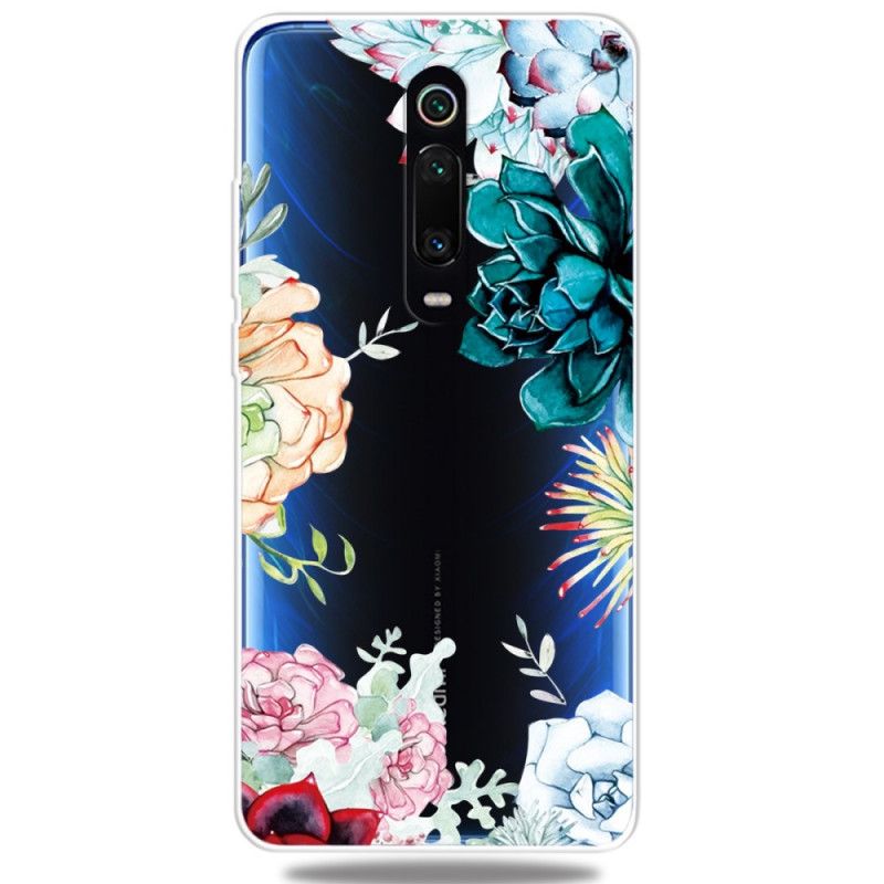 Hoesje Xiaomi Mi 9T / Mi 9T Pro Telefoonhoesje Transparante Aquarelbloemen