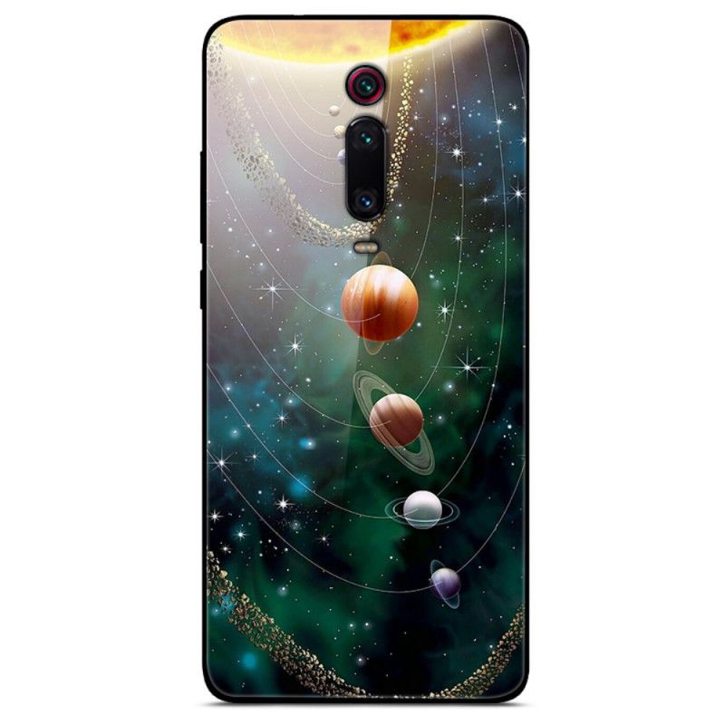 Hoesje Xiaomi Mi 9T / Mi 9T Pro Zonnestelsel Planeet Gehard Glas