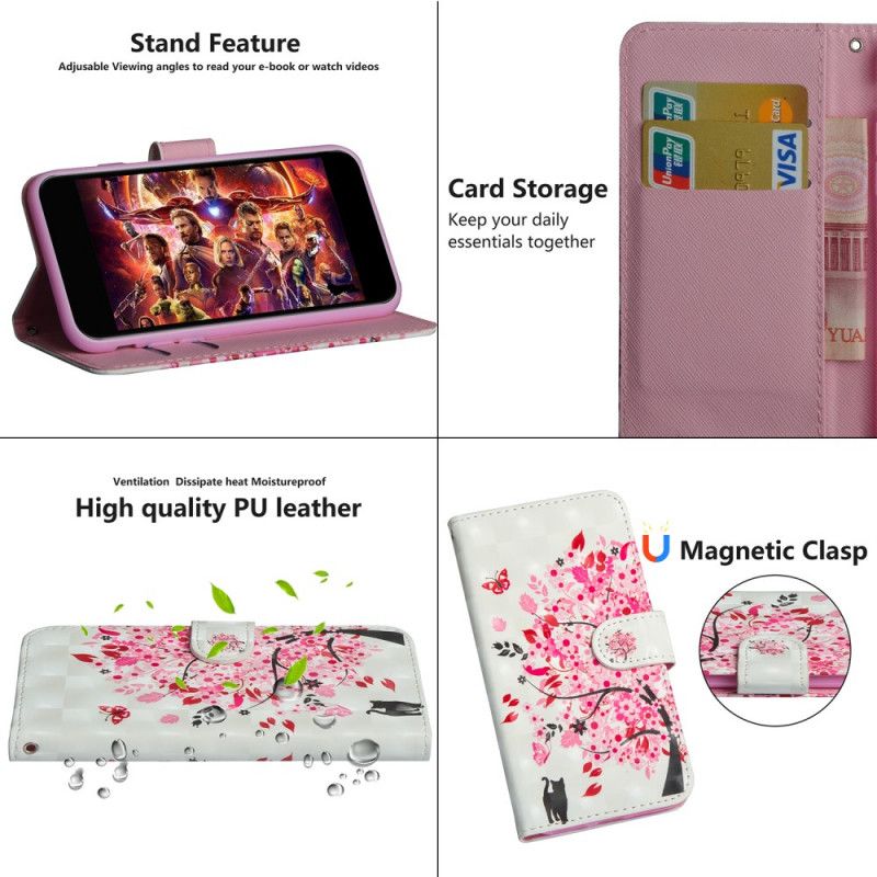 Leren Hoesje voor Xiaomi Mi 9T / Mi 9T Pro Roze Boom