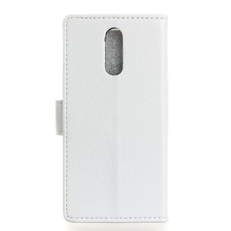 Leren Hoesje Xiaomi Mi 9T / Mi 9T Pro Wit Gestikt Lychee Leereffect