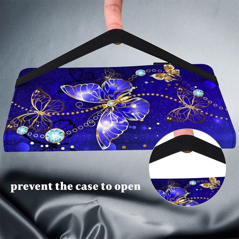 Cover Voor Samsung Galaxy Tab S10 Plus Diamanten Vlinder