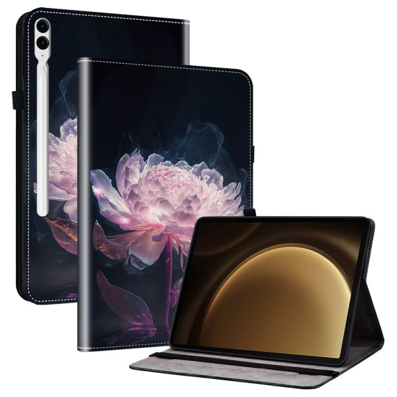 Hoesje Case Samsung Galaxy Tab S10 Plus Telefoonhoesje Paarse Pioenroos