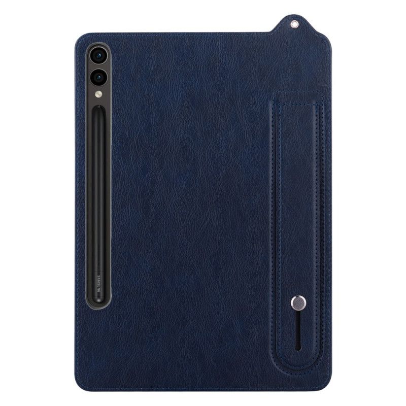 Hoesje Voor Samsung Galaxy Tab S10 Plus Stylushouder En Riem Met Leer-effect
