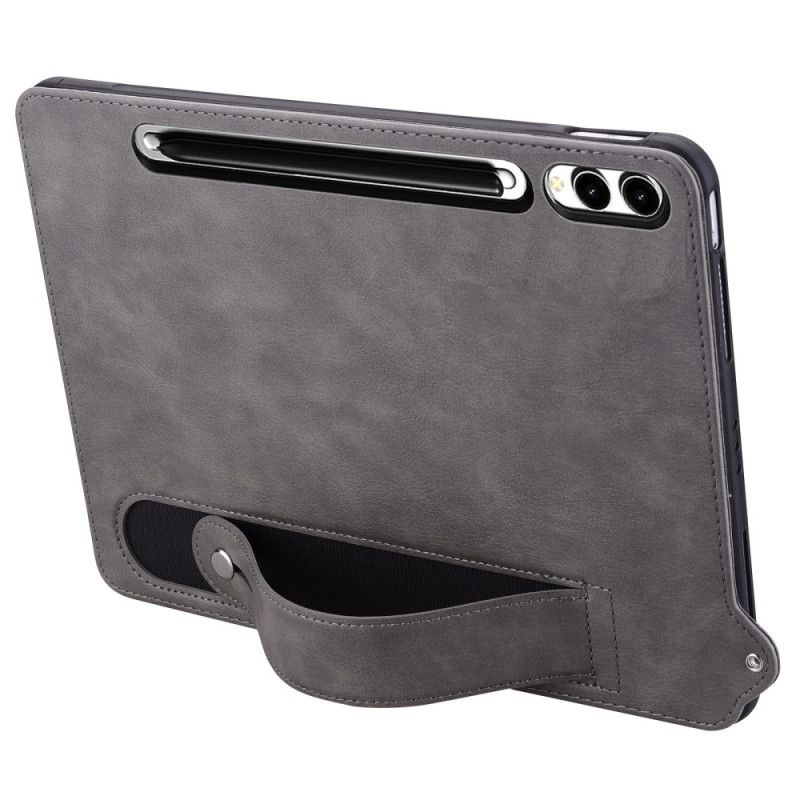 Hoesje Voor Samsung Galaxy Tab S10 Plus Stylushouder En Riem Met Leer-effect