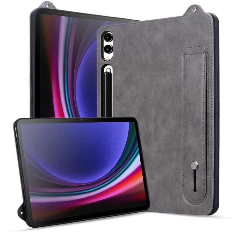 Hoesje Voor Samsung Galaxy Tab S10 Plus Stylushouder En Riem Met Leer-effect
