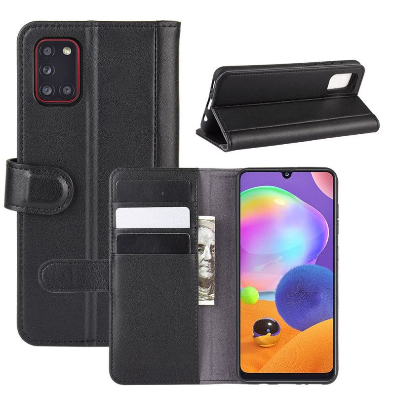 Bescherming Hoesje Samsung Galaxy A31 Zwart Splitleer