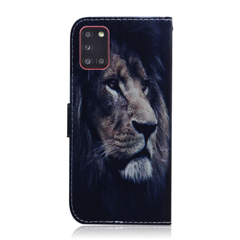 Cover Folio-hoesje Samsung Galaxy A31 Telefoonhoesje Dromende Leeuw