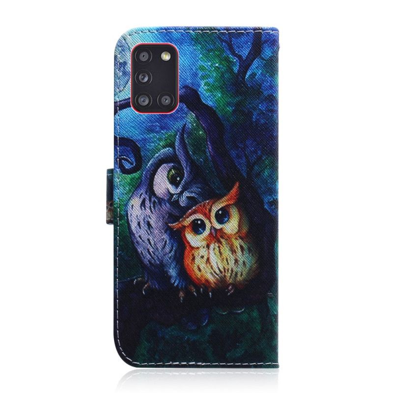 Cover Folio-hoesje Samsung Galaxy A31 Telefoonhoesje Uil Schilderij
