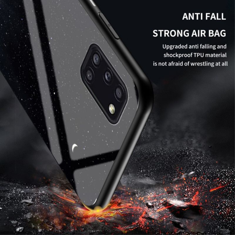 Cover Hoesje Samsung Galaxy A31 Grijs Wit Telefoonhoesje Schoonheid Gehard Glas