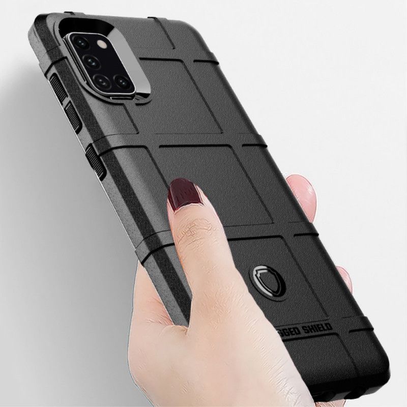 Cover Hoesje Samsung Galaxy A31 Grijs Zwart Telefoonhoesje Robuust Schild