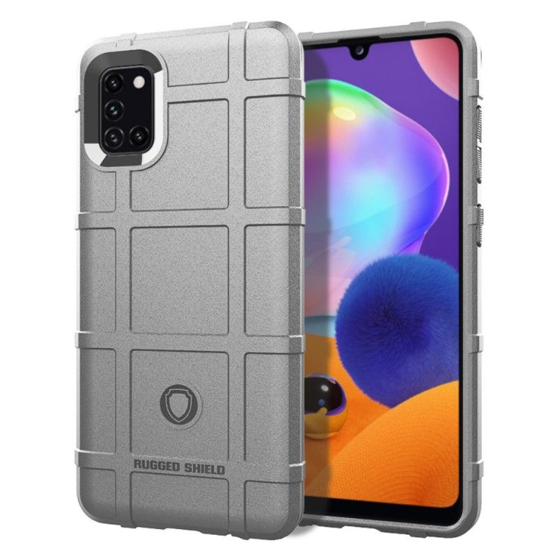 Cover Hoesje Samsung Galaxy A31 Grijs Zwart Telefoonhoesje Robuust Schild