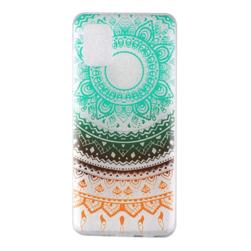 Cover Hoesje Samsung Galaxy A31 Groen Zwart Telefoonhoesje Transparante Bloemenmandala