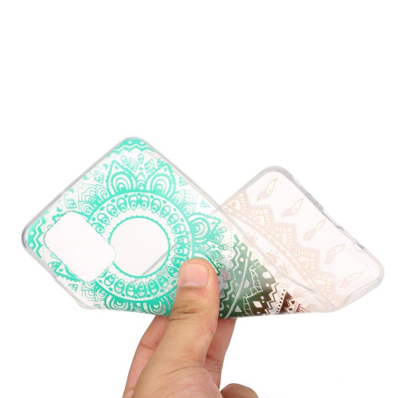 Cover Hoesje Samsung Galaxy A31 Groen Zwart Telefoonhoesje Transparante Bloemenmandala