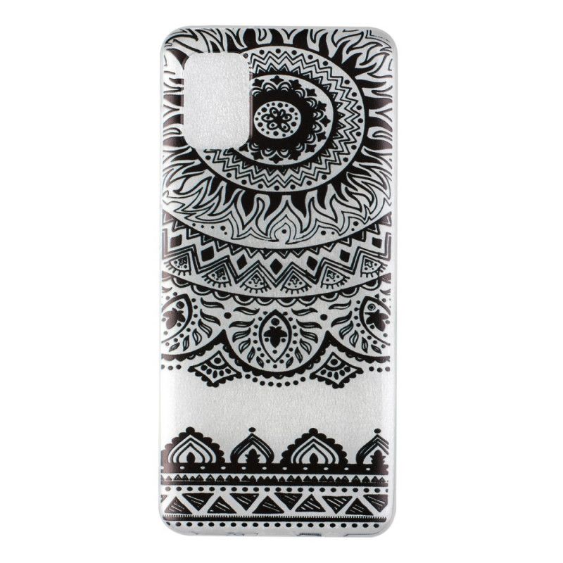 Cover Hoesje Samsung Galaxy A31 Groen Zwart Telefoonhoesje Transparante Bloemenmandala