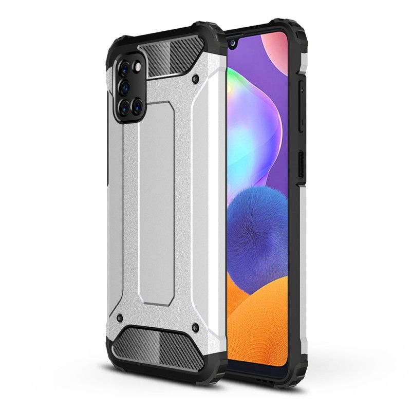 Cover Hoesje Samsung Galaxy A31 Rood Zwart Telefoonhoesje Overlevende