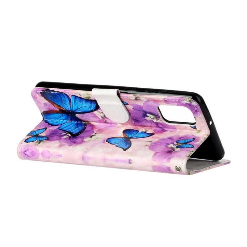 Flip Case Leren Samsung Galaxy A31 Bloemenvlinders