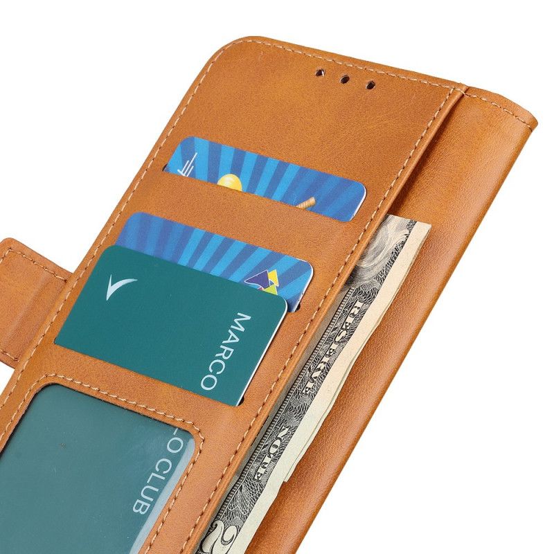 Flip Case Leren Samsung Galaxy A31 Donkerblauw Zwart Dubbele Klep