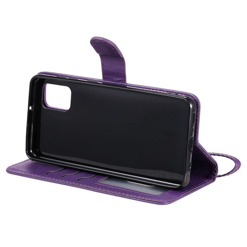 Flip Case Leren Samsung Galaxy A31 Rood Zwart Afneembare Schaal En Riem