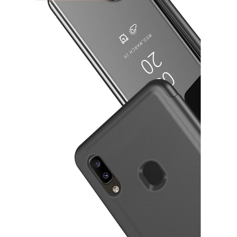 Folio-hoesje voor Samsung Galaxy A31 Donkerblauw Zwart Spiegel