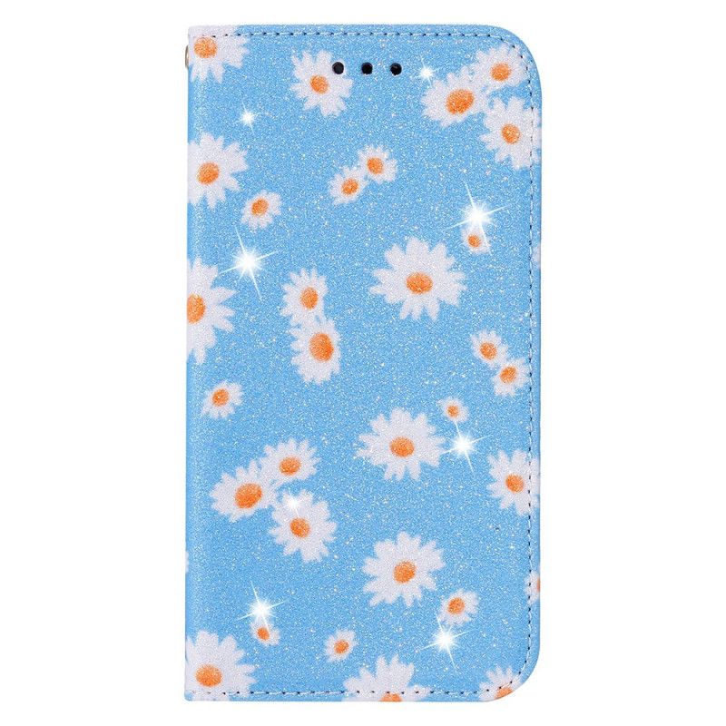 Folio-hoesje voor Samsung Galaxy A31 Oranje Roze Madeliefjes Kunstleer