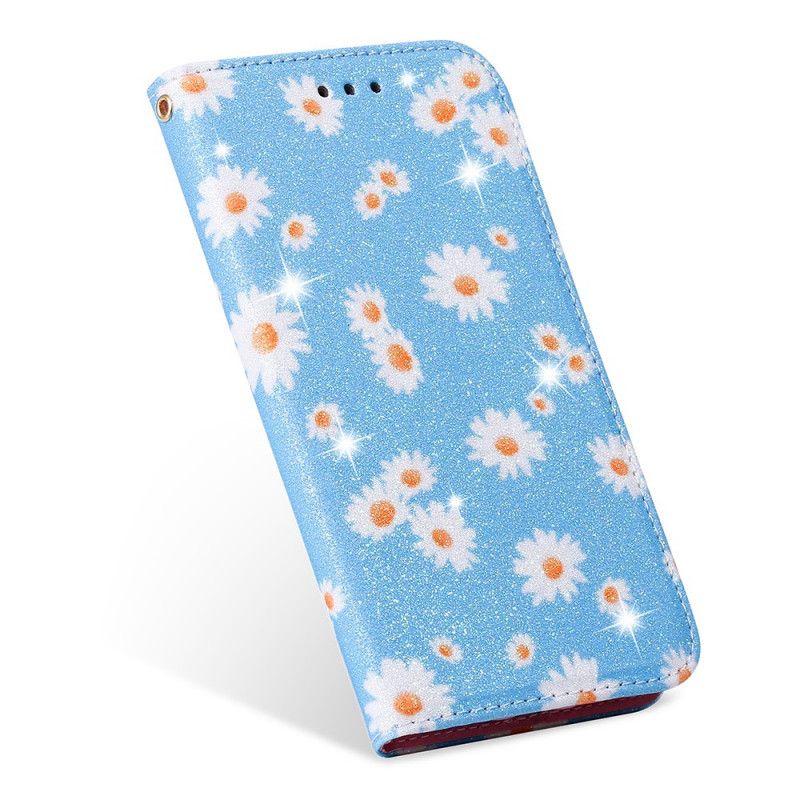 Folio-hoesje voor Samsung Galaxy A31 Oranje Roze Madeliefjes Kunstleer