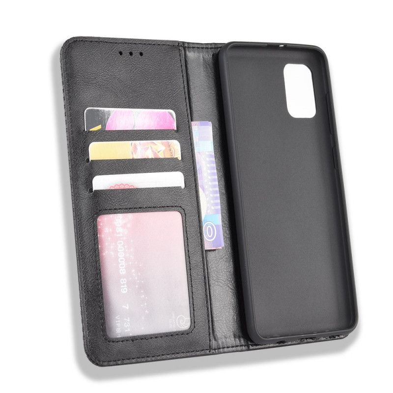 Folio-hoesje voor Samsung Galaxy A31 Rood Zwart Gestileerd Vintage Leereffect