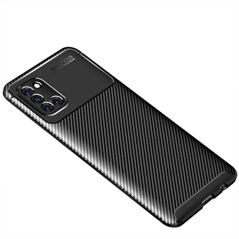 Hoesje Samsung Galaxy A31 Donkerblauw Zwart Flexibele Koolstofvezeltextuur