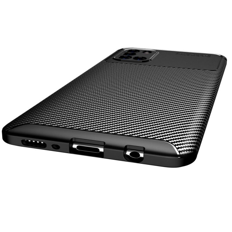 Hoesje Samsung Galaxy A31 Donkerblauw Zwart Flexibele Koolstofvezeltextuur