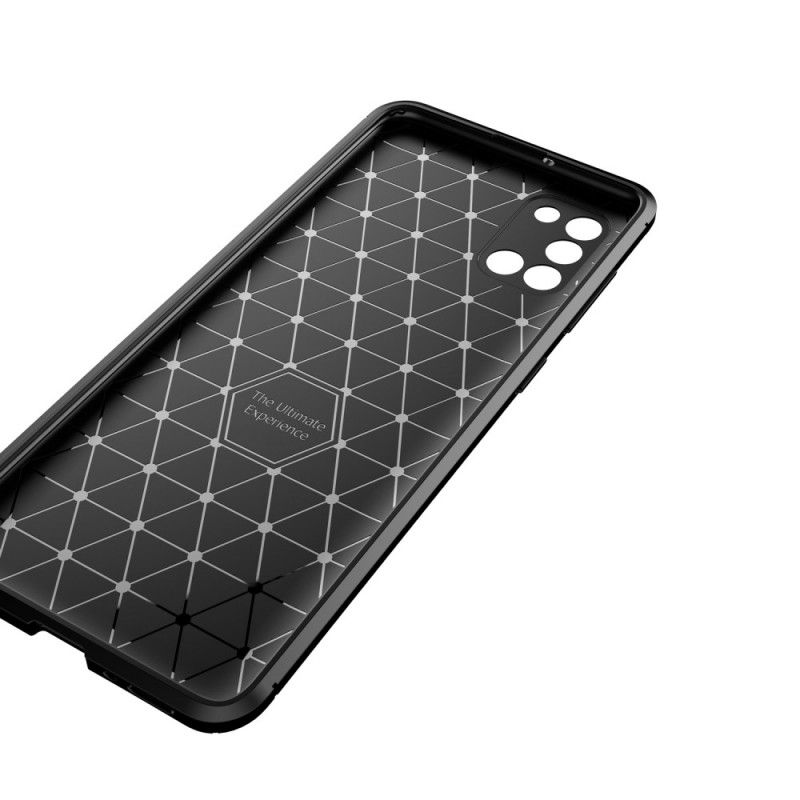 Hoesje Samsung Galaxy A31 Donkerblauw Zwart Flexibele Koolstofvezeltextuur