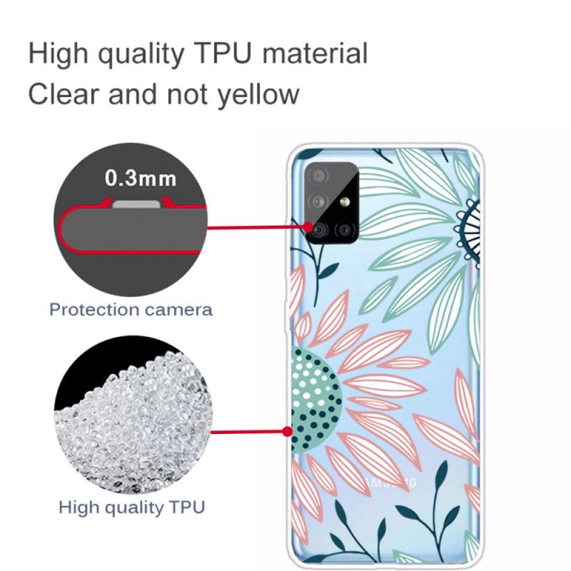 Hoesje Samsung Galaxy A31 Een Bloem Transparant