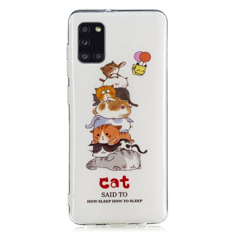 Hoesje Samsung Galaxy A31 Fluorescerende Katten