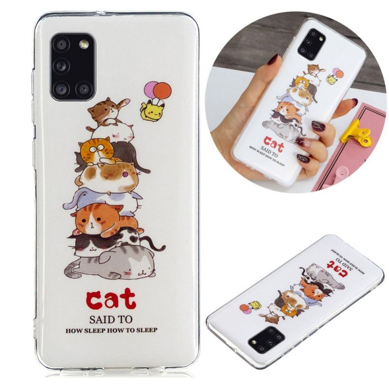Hoesje Samsung Galaxy A31 Fluorescerende Katten