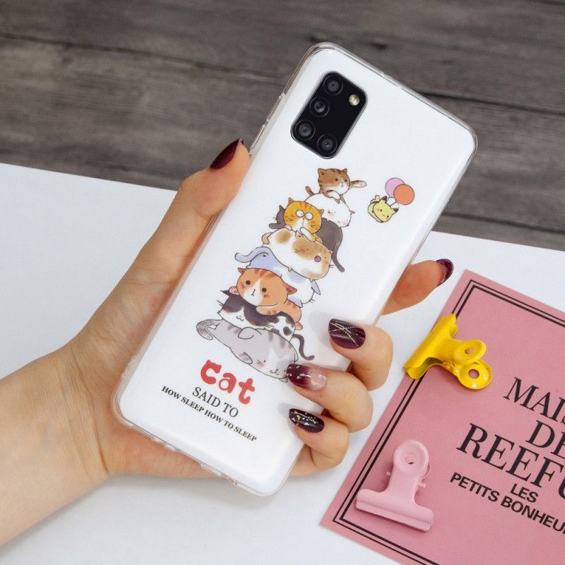 Hoesje Samsung Galaxy A31 Fluorescerende Katten