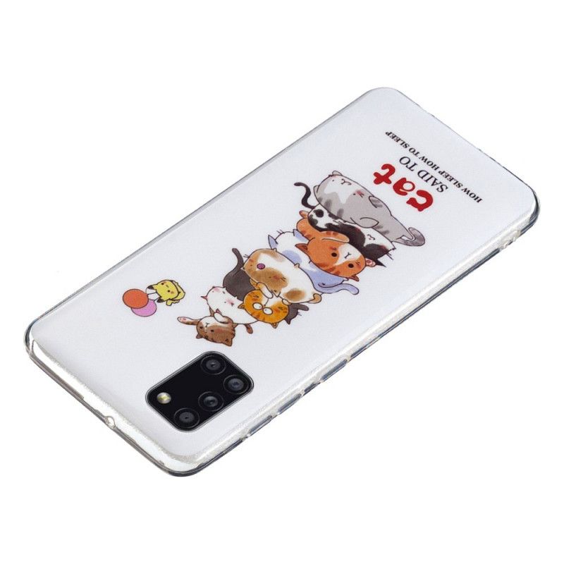 Hoesje Samsung Galaxy A31 Fluorescerende Katten