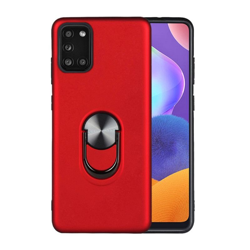 Hoesje Samsung Galaxy A31 Rood Zwart Afneembaar Met Steunring