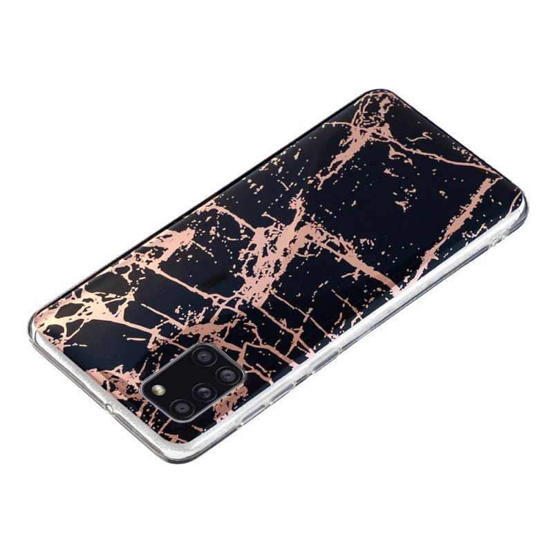 Hoesje Samsung Galaxy A31 Roze Zwart Ultra Designer Marmer