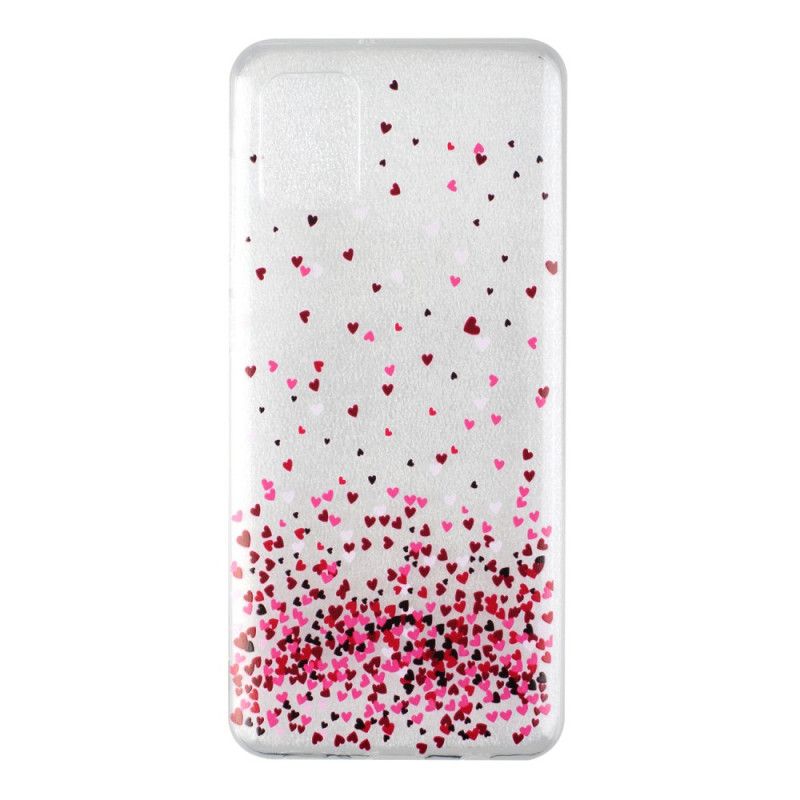 Hoesje Samsung Galaxy A31 Transparant Meerdere Rode Harten