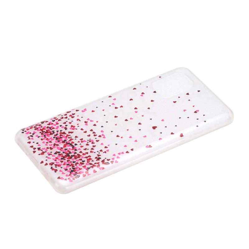 Hoesje Samsung Galaxy A31 Transparant Meerdere Rode Harten