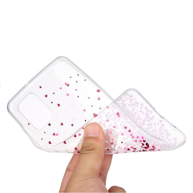 Hoesje Samsung Galaxy A31 Transparant Meerdere Rode Harten