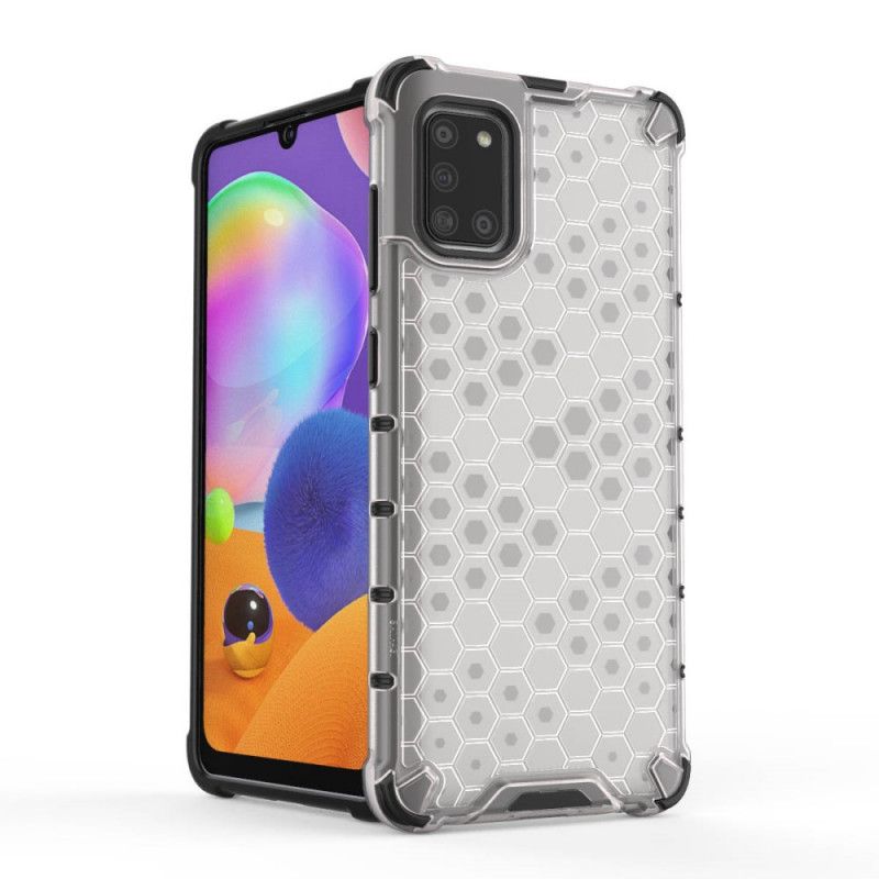 Hoesje Samsung Galaxy A31 Wit Zwart Honingraatstijl